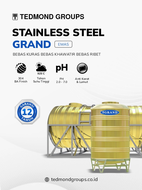 Review Tangki Air Stainless Emas Grand