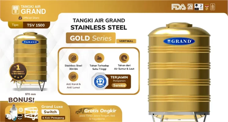 Kelebihan Tangki Stainless Emas Grand