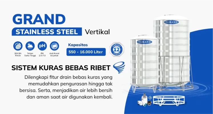 Tangki Stainless Grand Bebas Kuras