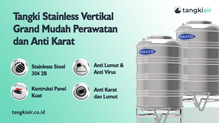 Tangki Stainless Vertikal Grand Mudah Perawatan dan Anti Karat
