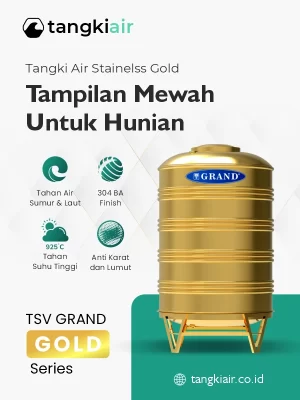 Tangki Air Stainless Gold Grand, Tampilan Mewah Untuk Hunian