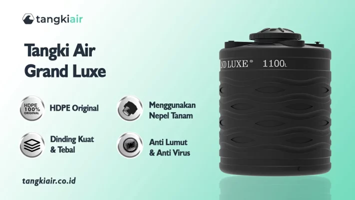 Pakai Wadah Penyimpanan Air dengan Tangki Air Grand Anti Bakteri dan Lumut