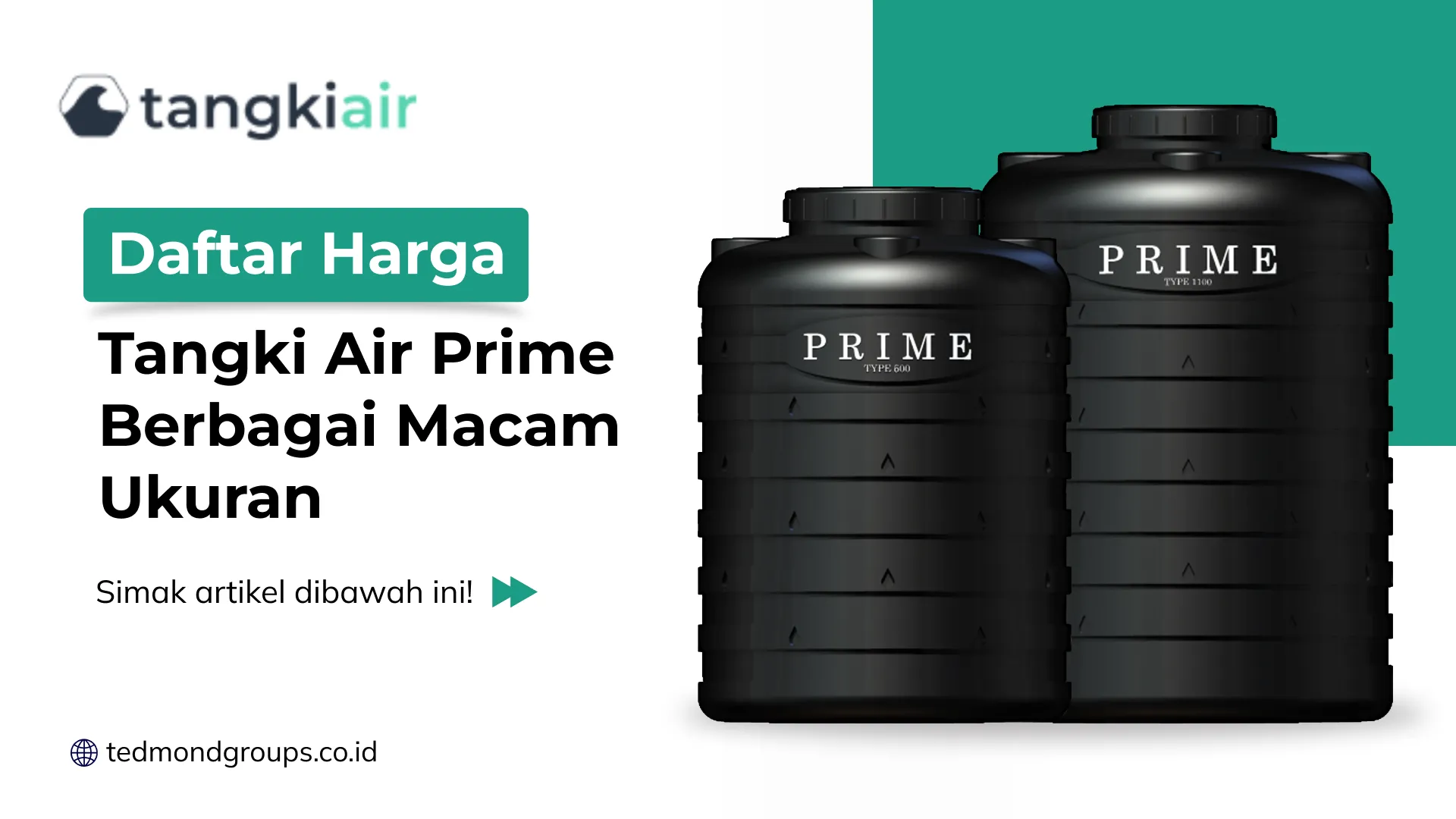 Daftar Harga Tangki Air Prime Berbagai Macam Ukuran