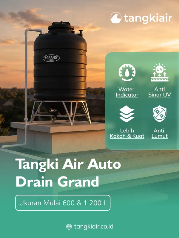 Tangki Air Auto Drain, Bebas Kuras Anti Ribet