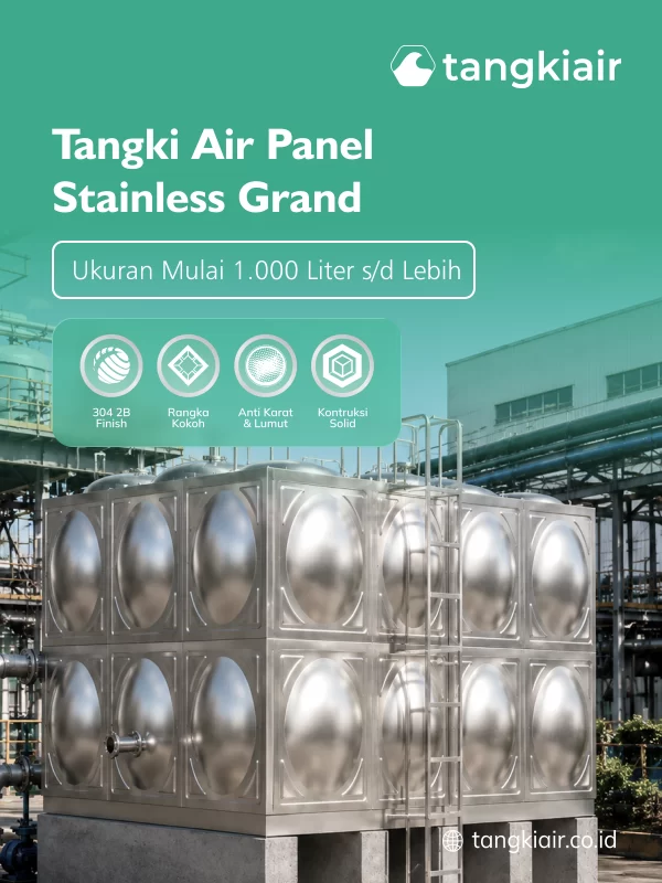 Tangki Air untuk Industri dengan Panel Stainless Grand