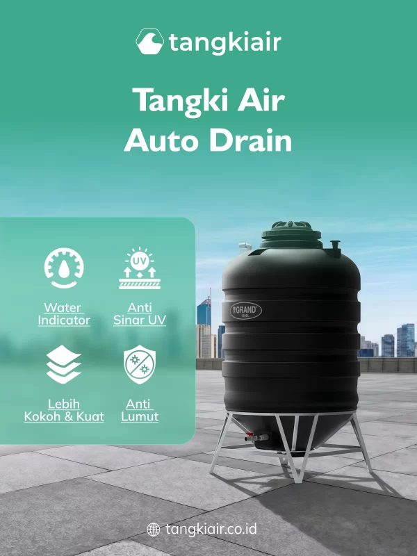 Tangki Air Auto Drain untuk Cadangan Air yang Lebih Praktis
