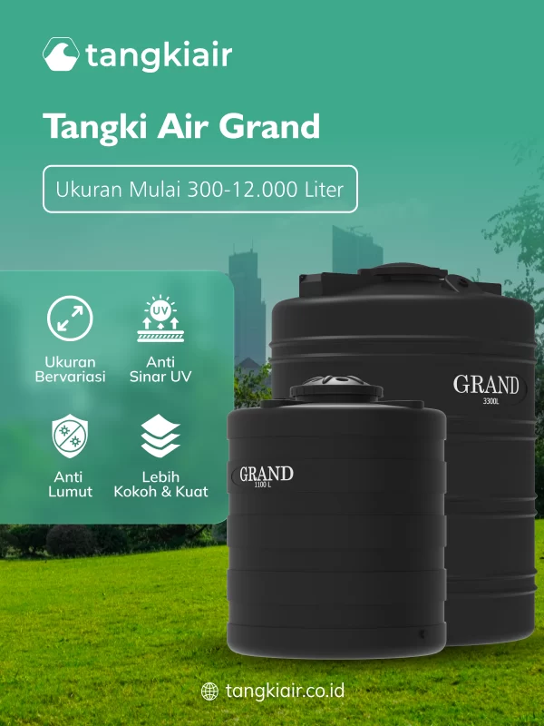 Tangki Air Grand, Kapasitas Hingga 12000 Liter